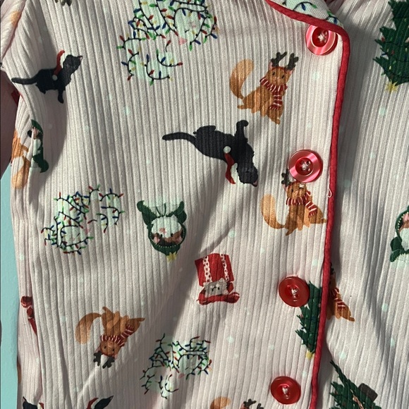 Catherine Malandrino Pink Animal Print Kids Christmas Pajama Set 3T - Picture 3 of 7